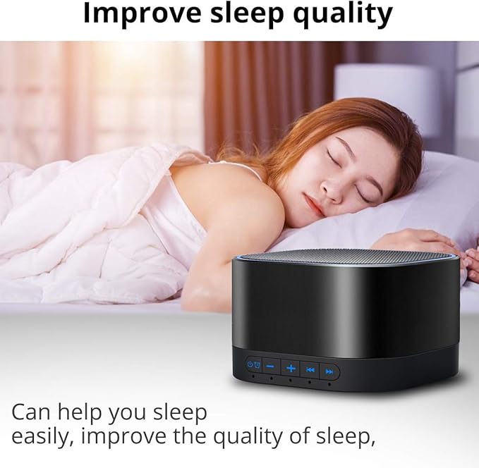 Magicteam White Noise Machine with 20 Non Looping Natural Soothing Sounds Memory Function 32 Levels of Volume Powered by AC or USB and Sleep Sound Timer Therapy for Baby Kids Adults Black - Bloomnest