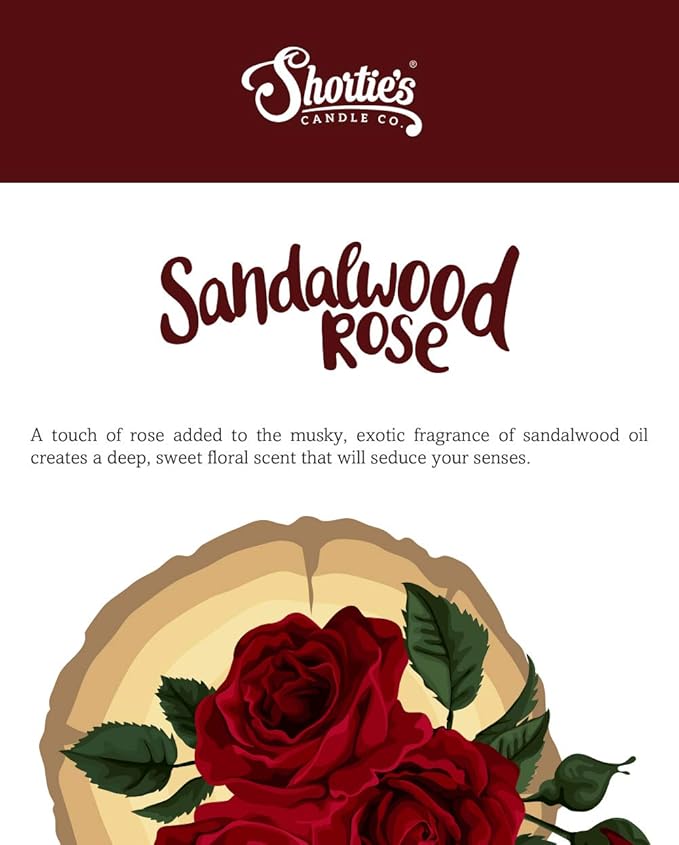 Shortie's Candle Company Sandalwood Rose Wax Melts Multi Pack - Formula 117-2 Highly Scented 3 Oz. Bars (6 Oz. Total) - Made with Natural Oils - Incense & Earth Air Freshener Cubes Collection ShortiesCandleCompany