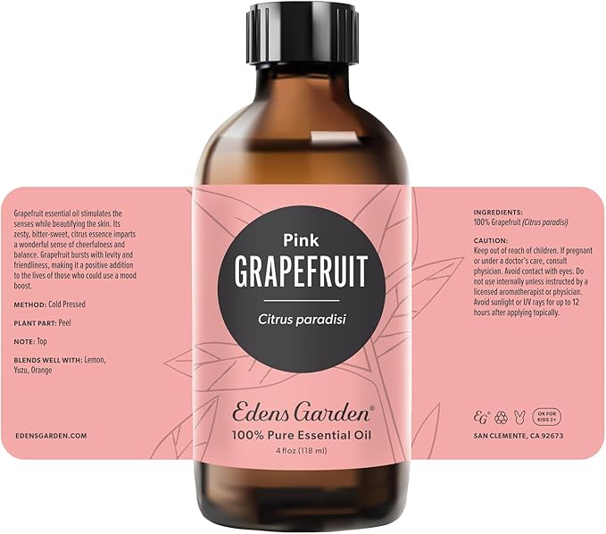 Edens Garden Grapefruit-Pink Essential Oil- 100% Pure Premium Grade, Undiluted, Natural, Therapeutic, Aromatherapy, The Best for Diffuser, Candle, Laundry, Kid Safe 118 ml (4 fl oz) EdensGarden