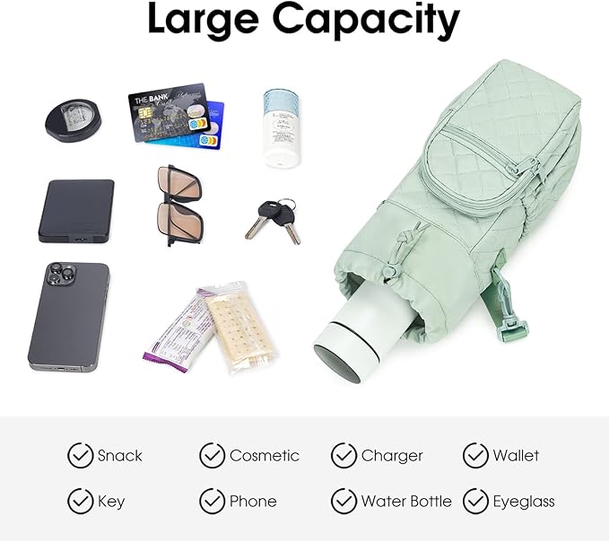 sportsnew Water Bottle Holder with Strap 32oz 40oz Insulated Water Bottle Carrier Sling Bag with Phone Pocket Crossbody sportsnew