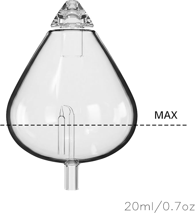 20ml Hand-Blown Glass Atomizing Chamber for Waterless Essential Oil Diffusers - High Transparency, Plastic-Free Nebulizing Vessel, DIY Replacement Accessory, Waterdrop