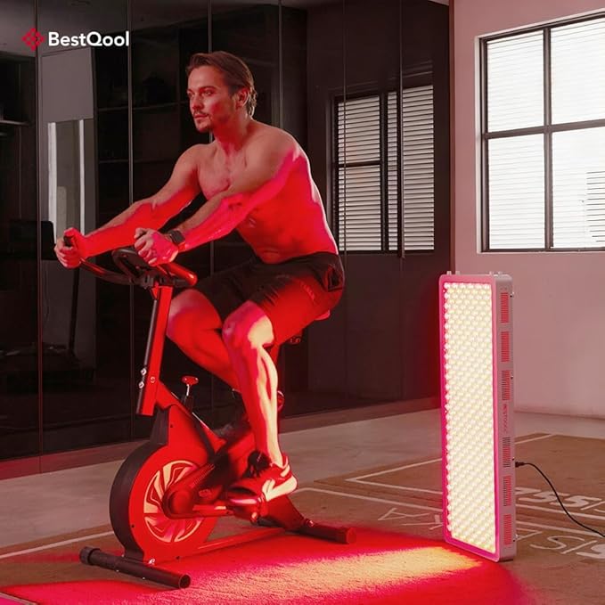 BestQool Red Light Therapy Device for Body, Face. 4 Wavelengths Full Body Near Infrared Therapy Lamp, Dual Chip 200 Elite Grade LEDs, High Power Red Light Panel at Home. 340W. Bestqool