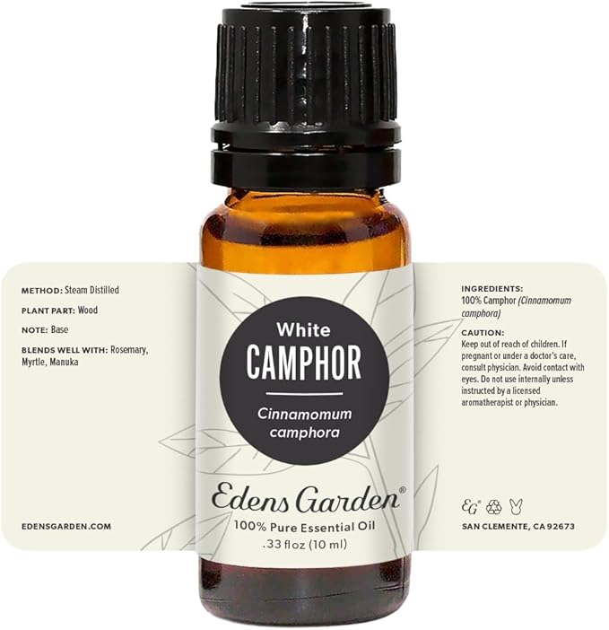 Edens Garden Camphor- White Essential Oil, 100% Pure Therapeutic Grade (Undiluted Natural/Homeopathic Aromatherapy Scented Essential Oil Singles) 10 ml - Bloomnest