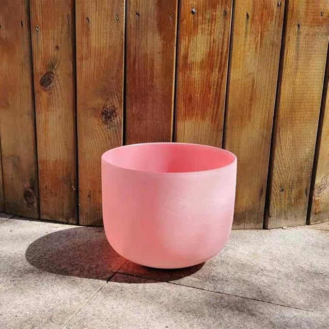 KVKA Pink Color F Note Heart Chakra Quartz Crystal Singing Bowl 8 inch with Carrying Case for healing sound Yoga - Bloomnest