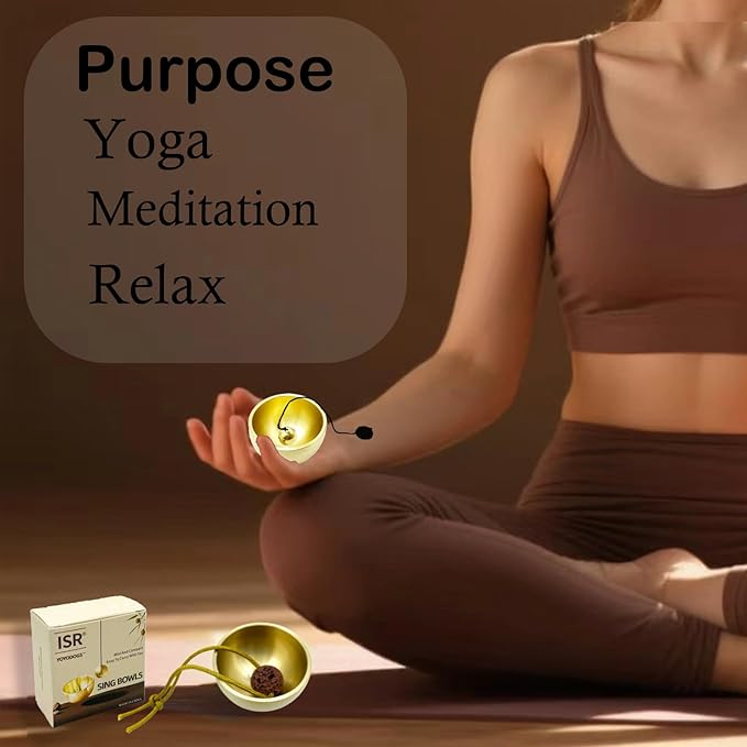 Mini Singing Bowls Set,Portable Sound Bowl Brass Handcrafted For Yoga,Meditation And Mindfulness,Chakra Healing Relaxation Gifts For Men,Women - Bloomnest