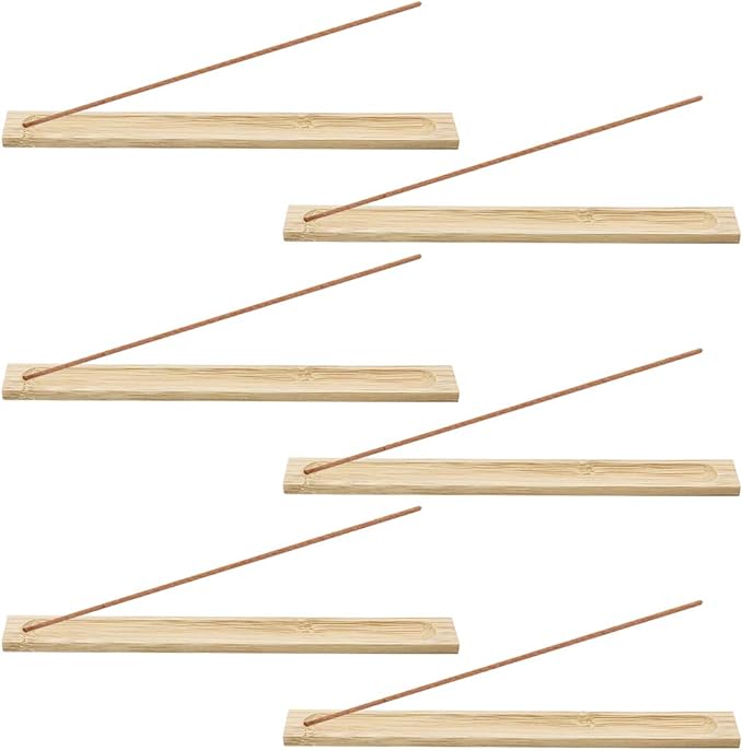 Bamboo Wood Incense Sticks Holder Incense Burner Ash Catcher (6 Pack) - Bloomnest