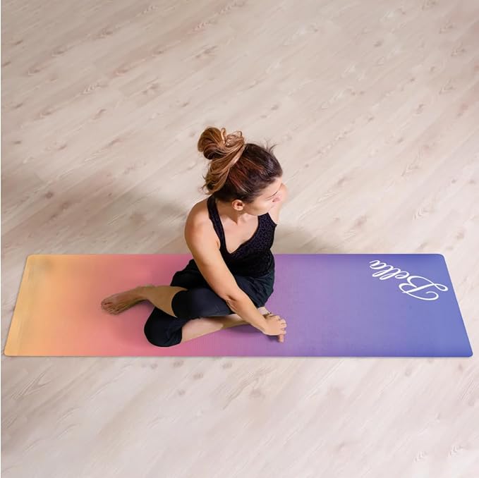 Custom Name Yoga Mat,Personalized Travel Yoga Exercise Mat,Non Slip,Perfect for Kids & Adults,Gradient Color E Series - Bloomnest