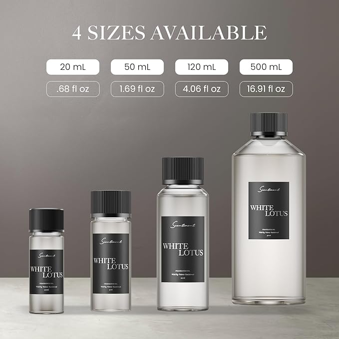 Scentiment Diffuser Oil - White Lotus | Aromatherapy Home Fragrance | Inspired by Four Seasons® Hotel | Luxurious Scent with Notes of Wild Fig, Vetiver, Almond, Sandalwood (500 mL) Scentiment