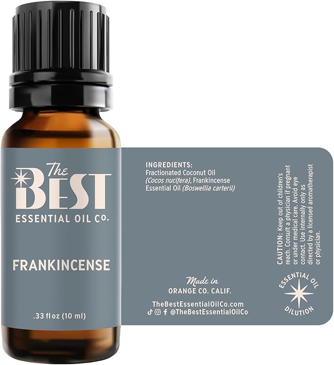 The Best Frankincense Essential Oil- Premium Grade- Diluted in Fractionated Coconut Oil for Aromatherapy, Spa, Massage- 10 ml (.33 fl oz) - Bloomnest