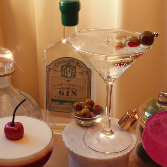 Dirty Martini Cocktail Candle, 40+ Hour Long-Lasting Burn Handcrafted Decorative Candles for Home Scented, Bar Cart Accessories, Birthday Candle Martini Party Decorations - Bloomnest