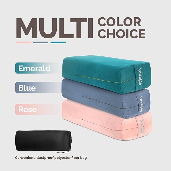 Yes4All Triple-Layer Sponge Yoga Bolster Pillow for Restorative Yoga & Meditation - Versatile Yoga Support Pillow, Balance & Poses Modification - Bloomnest