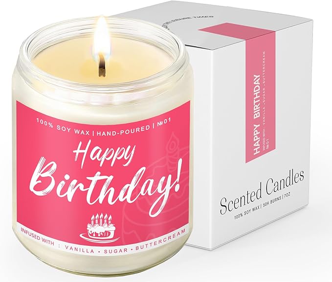 Birthday Gifts for Women, Perfect Birthday Present, Funny Presents for Mom, Friends, Wife, Sister, 7oz Vanilla Cream-Scented Candle - Bloomnest