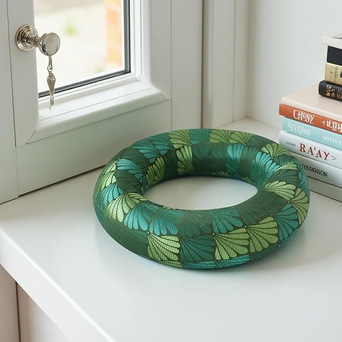 Singing Bowl Cushion for Tibetan Singing Bowls, Handmade Silk Brocade Round Cushion Pillow for Sound Healing and Crystal Sound Bowls Accessories(6.7 Inch,ForestGreen) - Bloomnest
