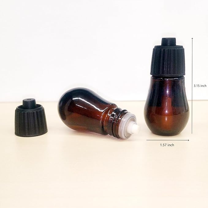 2Pcs Empty Glass Bottles for Essential Oils 20ml with 12 Diffuser Cores & Mini Funnel Fits Waterless Diffuser - Refillable Liquid Sample Vials Test Container- Great for Oils Perfumes DIY Aromatherapy AGEMANY