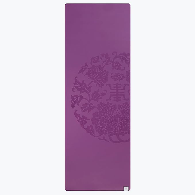 Gaiam Dry-Grip Yoga Mat - 5mm Thick Non-Slip Exercise & Fitness Mat for Standard or Hot Yoga, Pilates and Floor Workouts - Cushioned Support, Non-Slip Coat - 68 x 24 Inches - Bloomnest