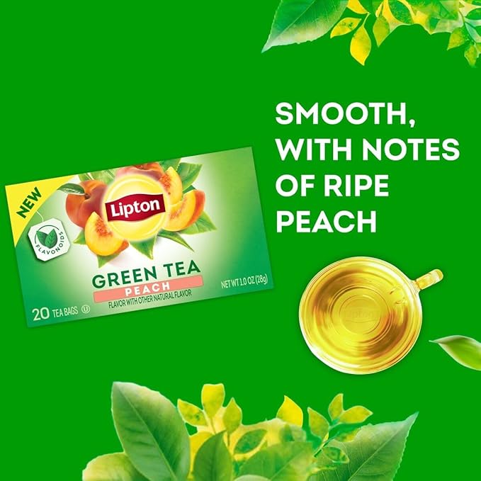 Lipton Green Tea Variety Pack, Honey Ginger, Lemon & Peach, 20 CT (3 ea) - Bloomnest