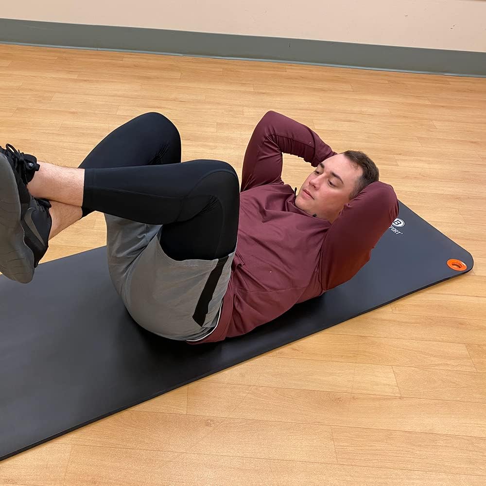 Body Sport 1/2 Inch Non-Slip Exercise Mat with Carry Strap for Men & Women - Thick Foam Surface for Yoga, Pilates, Fitness, and Aerobics - Home & Gym Workouts