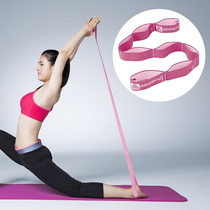 Premium Durable Stretch Straps with Loops, Stretching Strap for Physical Therapy, Multi-Loop Yoga Strap Fitness Exercise Strap for Yoga, Pilates, Dance, Flexibility&Exercise - Bloomnest
