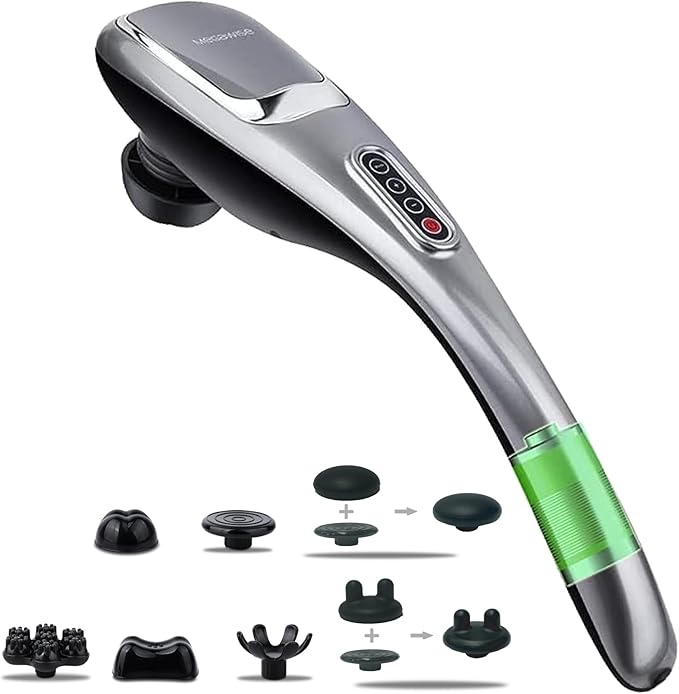 MEGAWISE Cordless Back Massager for Shoulders, Waist, Legs, Rechargeable 3200mAh Battery, 5 Speed and 5 +2 Massage Nodes 5 Hard, 2 Soilicone Nodes, Massage While Moving Around - Bloomnest