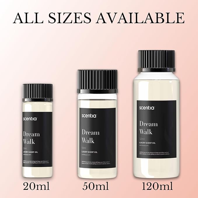 Scentia Hotel Diffuser Oil Inspired by The Hotel Scent - 20 ml 0.67 fl oz - Essential Oil Blend White Tea, Cedarwood & Amber Notes for Aromatherapy Diffusers and Humidifiers - Dream Walk - Bloomnest