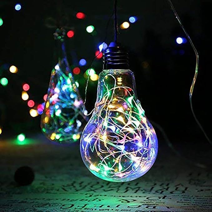 MUMUXI 20 Pack 3.3ft Fairy Lights Battery Operated String Lights, Mini LED Battery Powered Colored Waterproof Indoor Silver Wire Firefly Mason Jar Decor, Multicolor - Bloomnest