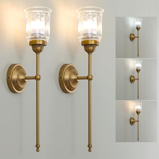 HEQIQEH Vintage Rechargeable Battery Operated Wall Sconces Set of 2 with Clear Fringe Glass Shade, Dimmable Cordless Wall Mounted Lamp Fixtures with Remote Control for Living Room Bedroom Stairs - Bloomnest