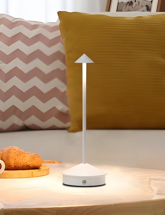 Table Lamps,LED Rechargeable Desk Lamp,Portable Modern USB Battery Operated Lights,Outdoor Waterproof Touch Dimmable,for Patio,Restaurant,Bar,Camping,Dining Home Set of 2 White - Bloomnest