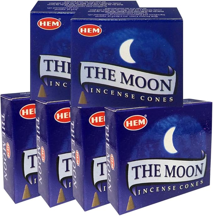 TRUMIRI Incense Cone Holder Bundle with Hem The Moon Incense Cones - Pack of 6 (Approx 60 Cones) TRUMIRI