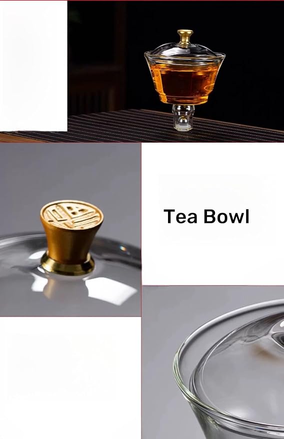 Glass Kungfu Teapot Set Tea maker with Infuser Semi Automatic Tea Set (Golden red horse) - Bloomnest