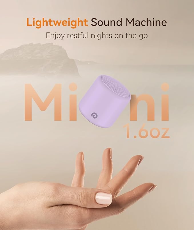 Dreamegg Portable White Noise Machine - Travel Sound Machine for Sleep, Features Powerful Battery, Egg-Sized, 16 Nature Sounds, Timer, Sound Machine for Baby Adults Office Privacy Home Gift (Purple) - Bloomnest