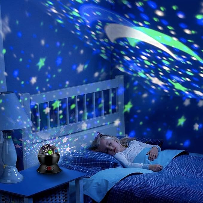 Star Projector Night Lights for Kids with Timer, Toys for 2-5-14 Year Old Boys Room Lights for Kids Glow in The Dark Stars Moon for Child Sleep Peacefully, Birthday Gifts for Boys-Black - Bloomnest