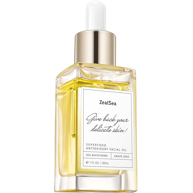 ZealSea Superfood Antioxidant Face Oil: Facial Oil with Antioxidant Rich Plant-Based Oils Hydrating Moisturizing and Smooth Dry Skin Care Gua Sha Massage Skin Therapy Oil for Women Men, 1 Fl Oz - Bloomnest