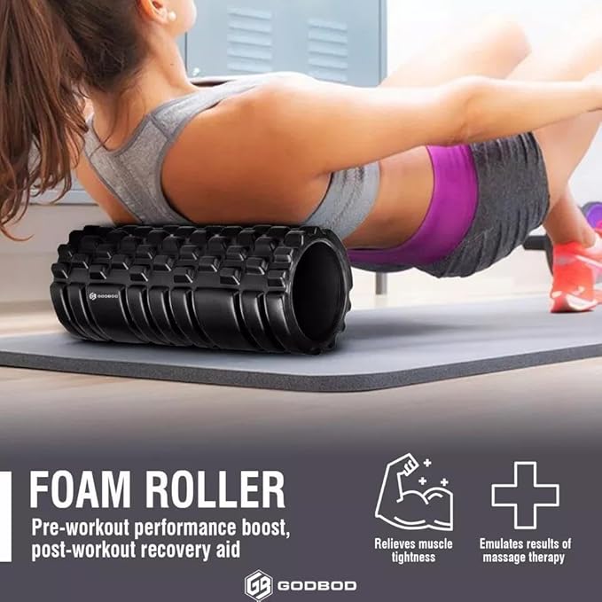 Deep Tissue Foam Roller - High-Density Muscle Massage Roller for Recovery, Pain Relief, Trigger Point, and Myofascial Release - Ideal for Athletes, Gym, and Physical Therapy - 13" x 5" - Bloomnest