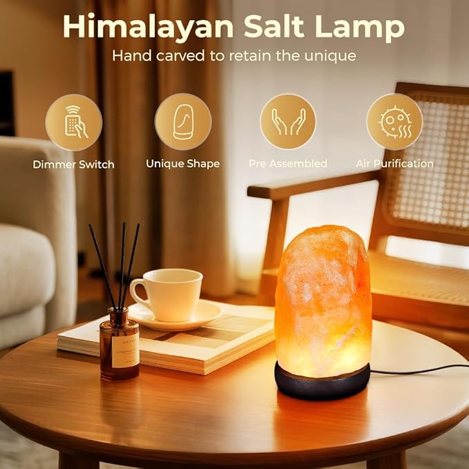 Small Remote Salt Himalayan Salt Lamp 16 Colors, Natural Crystal Salt Rock Lamp Hand Carved Night Lights, USB Salt Crystal Lamp Remote Control Salt Lamp for Home Decor and Gift (1.9lb) - Bloomnest