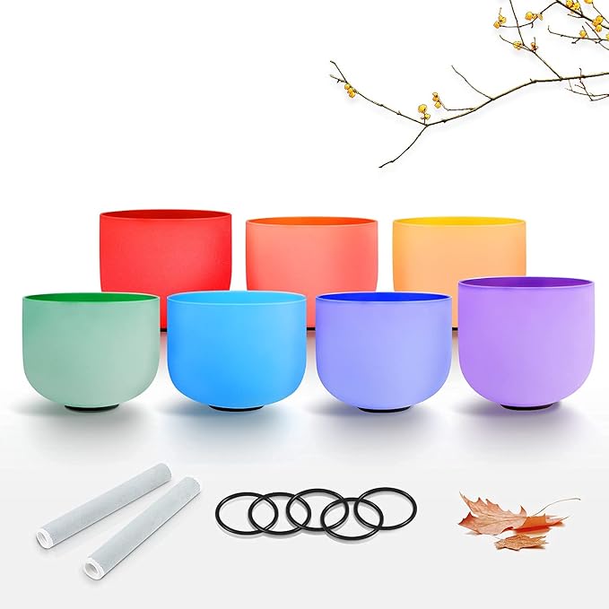 FMTY 10inch Crystal Singing Bowl Yellow E Note Solar Plexus Chakra with soft carrying case and Singing Mindfulness, Yoga, Spiritual and Body Healing and Energy Cleansing (YELLOW) - Bloomnest