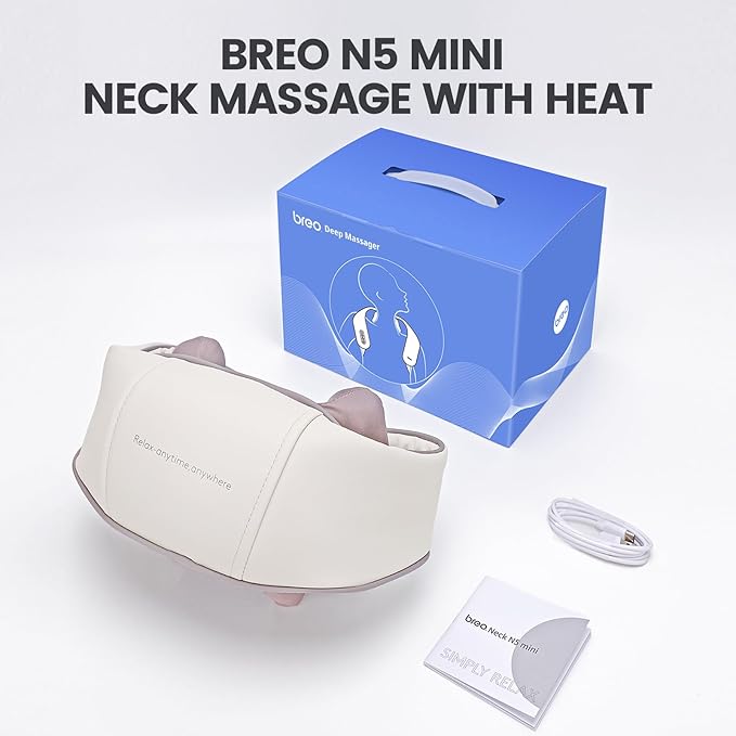Breo N5 Mini Neck Massager with Heat, Electric Massager for Neck and Shoulder, Deep Massage at Home, Muscle Relaxation Gifts - Bloomnest