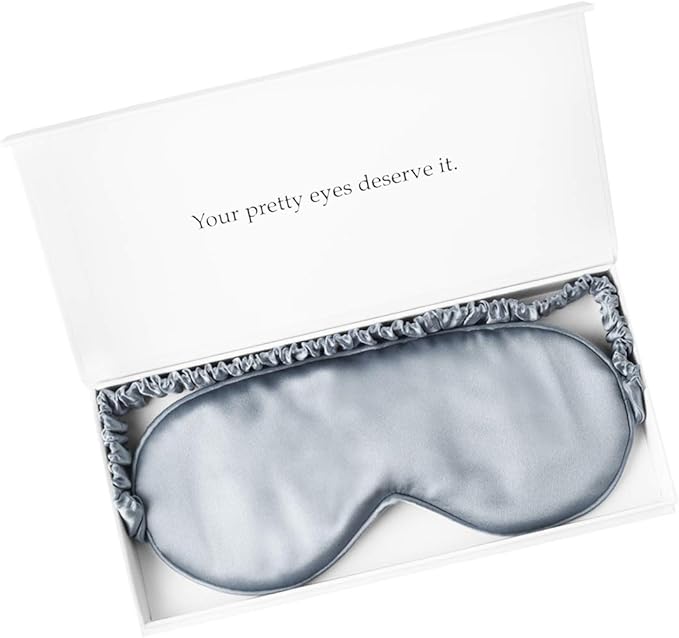 Silk Sleep Mask Light Blocking Luxury 19mm Silk Eye Mask 100% Mulberry Eye Cover Blindfold Ultra Soft Light and Comfy Anti Aging Skin Care with Travel Bag Gift Package - Bloomnest