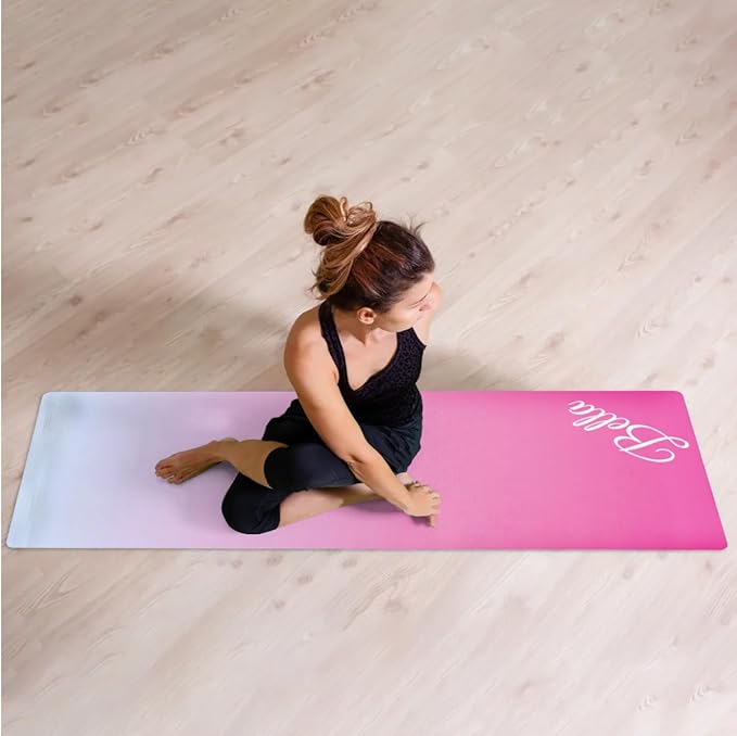 Custom Name Yoga Mat,Personalized Travel Yoga Exercise Mat,Non Slip,Perfect for Kids & Adults,Gradient Color E Series - Bloomnest