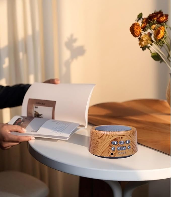 DOUNI White Noise Machine with 27 Soothing Sounds Timer, Adjustable Volume, Memory Function for Sleeping, Relaxation,Sound Machine for Kid,Adult,Nursery,Home,Office,Travel.Wood Grain - Bloomnest