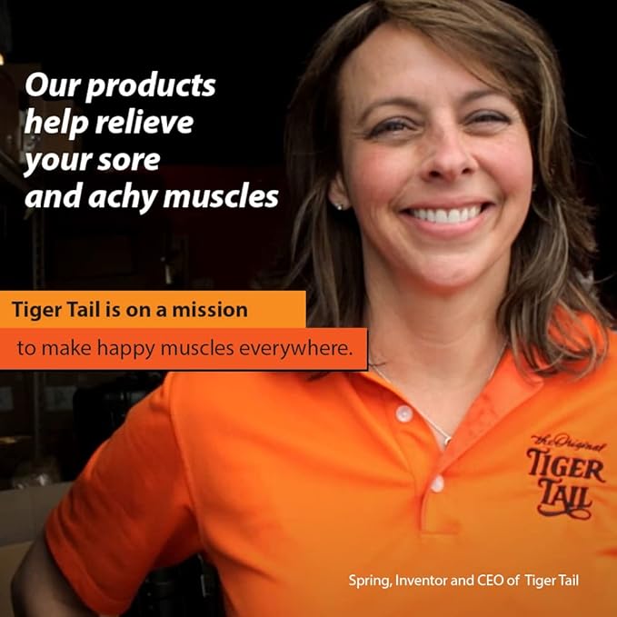 Tiger Tail 18in Massage Stick Portable Roller, Handheld, Deep Tissue Foam Roller, Body Massage and Myofascial Release Tool for Legs, Neck, Calves, Thighs, Shins & Back, The Original 18, Made in USA - Bloomnest