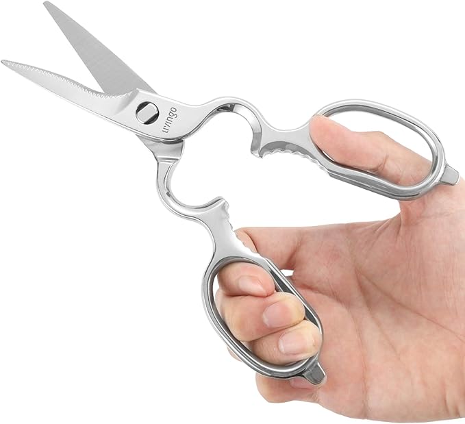 LIVINGO Kitchen Forged Shears Heavy Duty Come Apart Ultra Sharp Multi-function Stainless Steel Scissors Bottle Opener, Nut Cracker 8.5 inch - Bloomnest