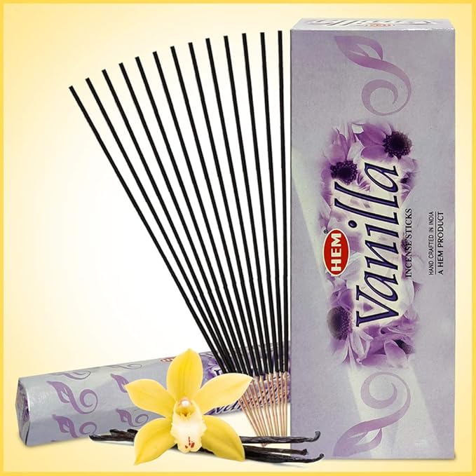 TRUMIRI Vanilla Incense Sticks & Holder Bundle: 121 Pieces (6 Packs of 20), 1 Set TRUMIRI