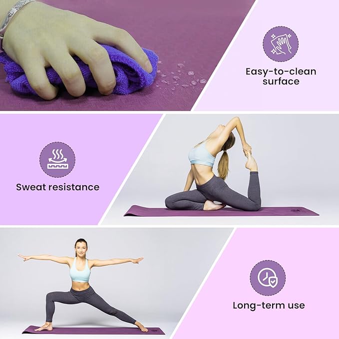 MHW - Live Well Thick Non-Slip Yoga Mats for Home Workout β Eco-Friendly Cork & TPE Yoga Mats | Extra Wide, Long, Foldable, Odorless Exercise Mats with Strap & Bag β Travel-Friendly & Portable - Bloomnest