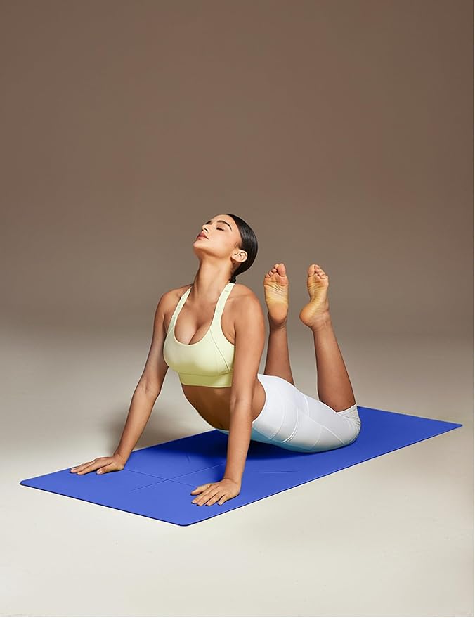 Heathyoga Eco Friendly Non Slip Yoga Mat, Body Alignment System, SGS Certified TPE Material - Textured Non Slip Surface and Optimal Cushioning,72"x 26" Thickness 1/4" - Bloomnest