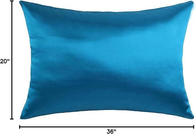 Mulberry Silk Pillowcase for Hair and Skin Made in USA, 22 Momme King Size Silk Pillow Cases with Zipper, 100% Silk, Anti Aging, Anti Acne, 1 Pc 20"x36" (King, Peacock Blue) - Bloomnest