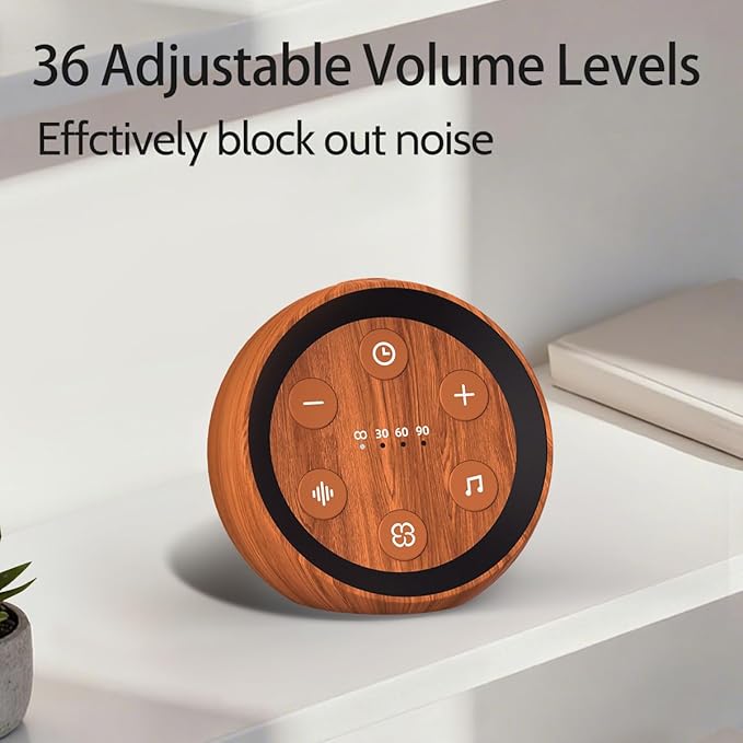 Portable White Noise Machine Sound Machine Fan Sounds Sleep Machine with 32 Calming Sounds 36 Volume Levels Brown Noise for Baby Kid Adult with Memory Function 4 Timer for Travel Office Privacy - Bloomnest