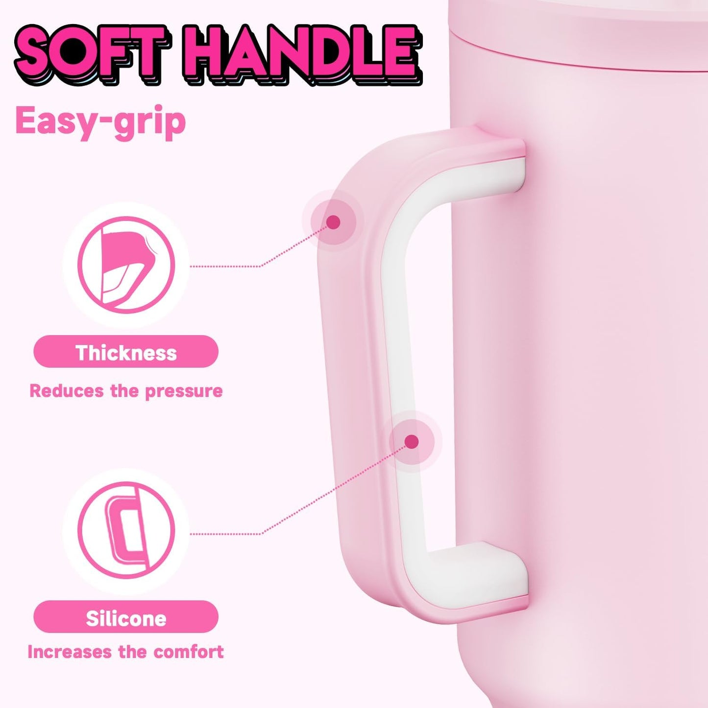 Meoky 40 oz Tumbler with Handle for Couples: Stainless Steel Insulated Tumbler with 24 Waterproof Love Stickers - Girlfriend Boyfriend Wife Husband, Love You