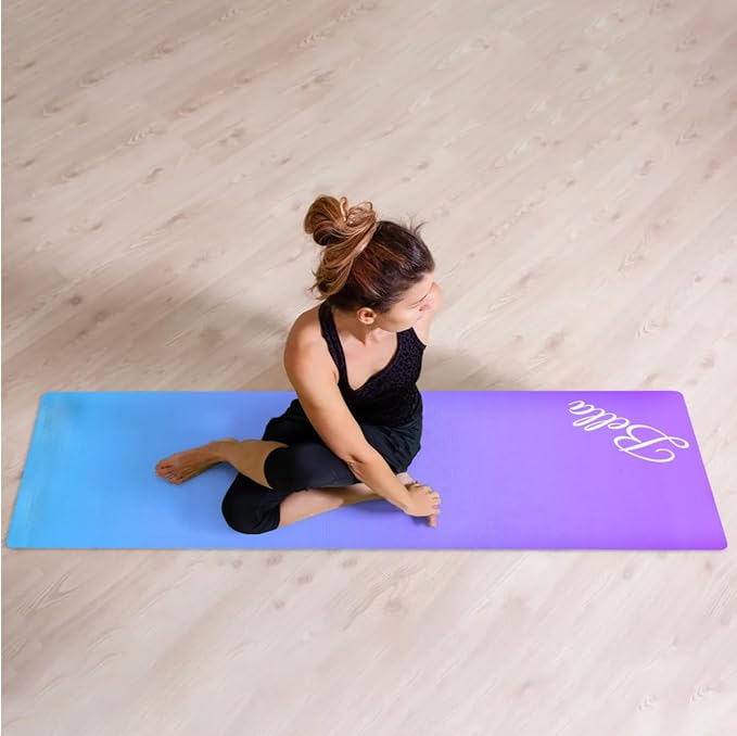 Custom Name Yoga Mat,Personalized Travel Yoga Exercise Mat,Non Slip,Perfect for Kids & Adults,Gradient Color E Series - Bloomnest
