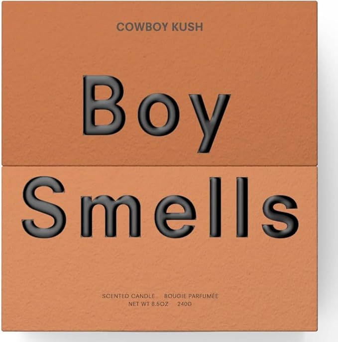 Boy Smells - Cowboy Kush Scented Candles for Men and Women - 8.5 oz - Soy, Coconut Wax Candle Blend - Aromatic Candles for Home with Suede, Saffron and Patchouli - 50-Hour Burn - Cotton Wick - Bloomnest