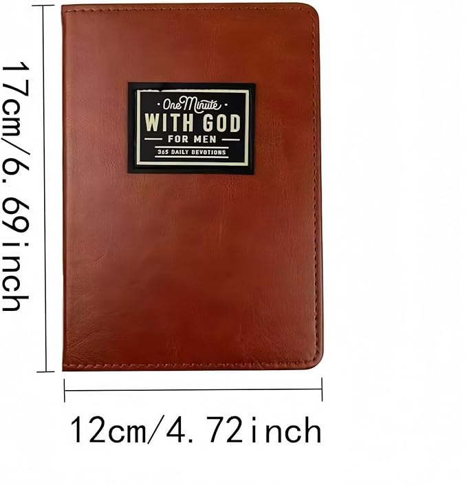 One Minute with God Daily Devotional for Men, 365 days of daily prayer brown book, 2026 Mens Dailys Devotional and Prayer Journal - Bloomnest